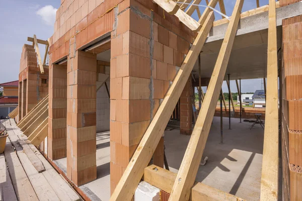 Byggarbetsplats För Ett Nybyggt Hus — Stockfoto