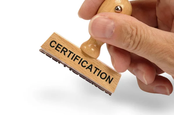 Сертификация Напечатанная Резиновой Печати — стоковое фото