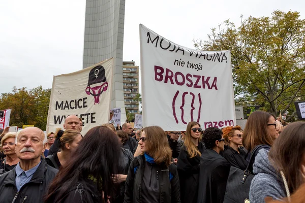 Varsovia, Polonia, 2016 10 01 - protesta contra la ley antiaborto f Imagen De Stock