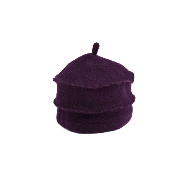 Purple hat made from felt — Stock Photo, Image