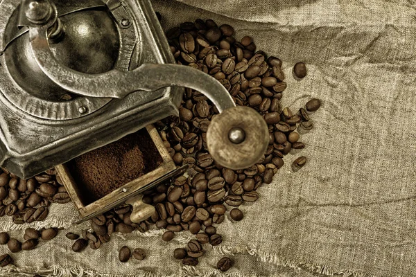 Old metal coffee grinder — Stock Photo, Image