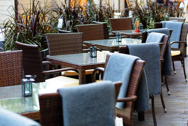 Restaurant européen - tables et chaises — Photo