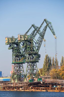 old cranes - old shipyard in Gdansk