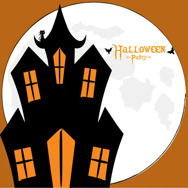 Halloween spooky house card — Stock Vector