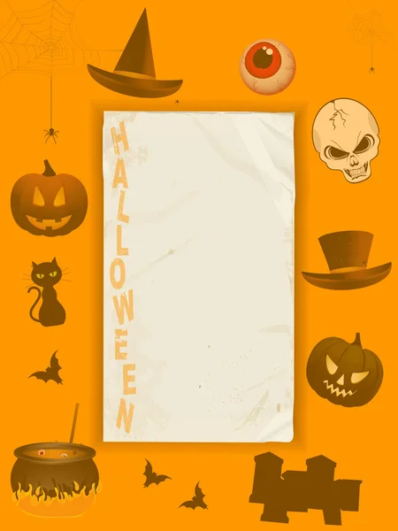 Halloween Grunge Papier und Rahmen — Stockvektor