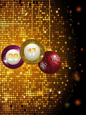 2017 disko baubles altın çini üzerine