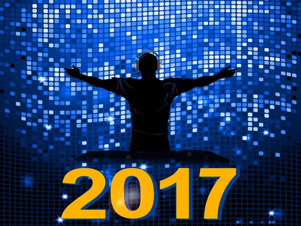 Синя диско стіна DJ і фон 2017 року — стоковий вектор