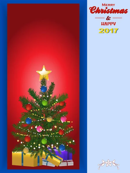 Painel de árvore de Natal e espaço de cópia — Vetor de Stock