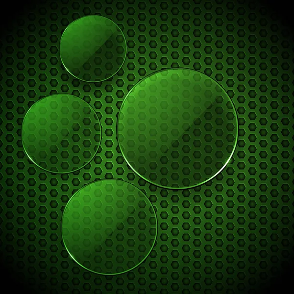 Verre vert cercles info graphique blanc — Image vectorielle