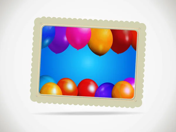 Luftballons Geschenkkarte mit Seil und Schatten — Stockvektor