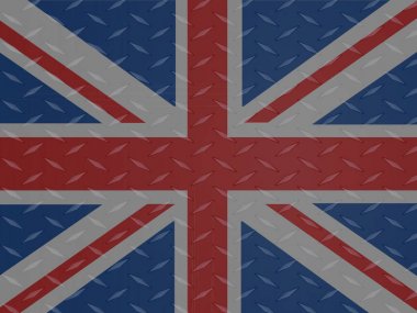 Union Jack bayrak metalik elmas plaka üzerinde