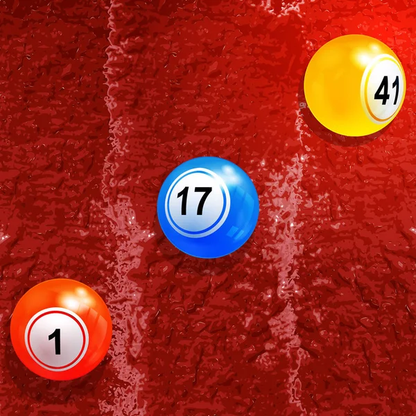 Bingo bolas de loteria sobre fundo de pintura texturizada — Vetor de Stock
