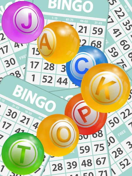 Bingo ikramiye topları kartları arka plan üzerinde