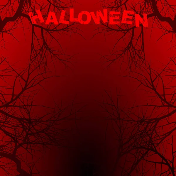 Halloween czerwonym tle kopii przestrzeni z tekstem — Wektor stockowy