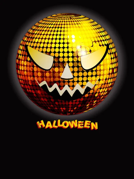 Halloween disco labdát a fekete dekoratív szöveggel — Stock Vector