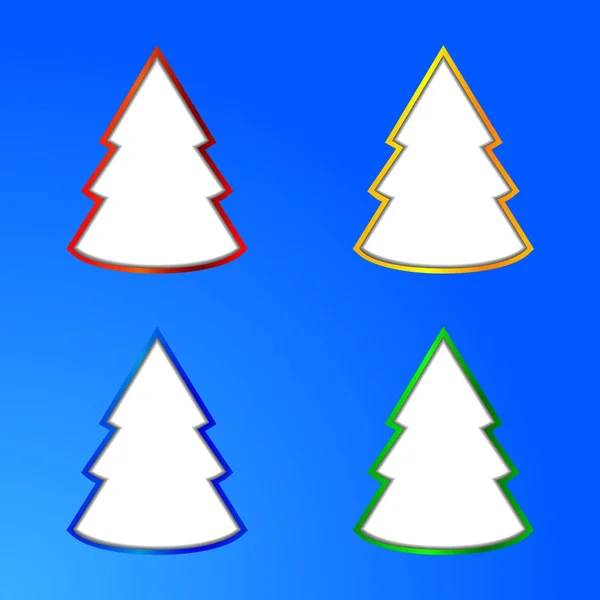 Résumé découpé collection d'arbres de Noël — Image vectorielle