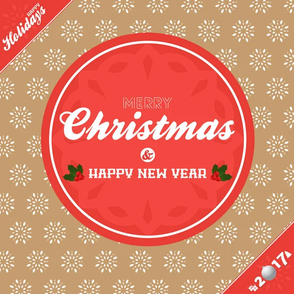 Christmas banner background brown and red — Stock Vector