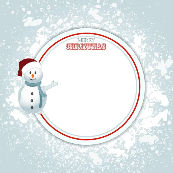 Christmas border copy space and snowman — Stock Vector