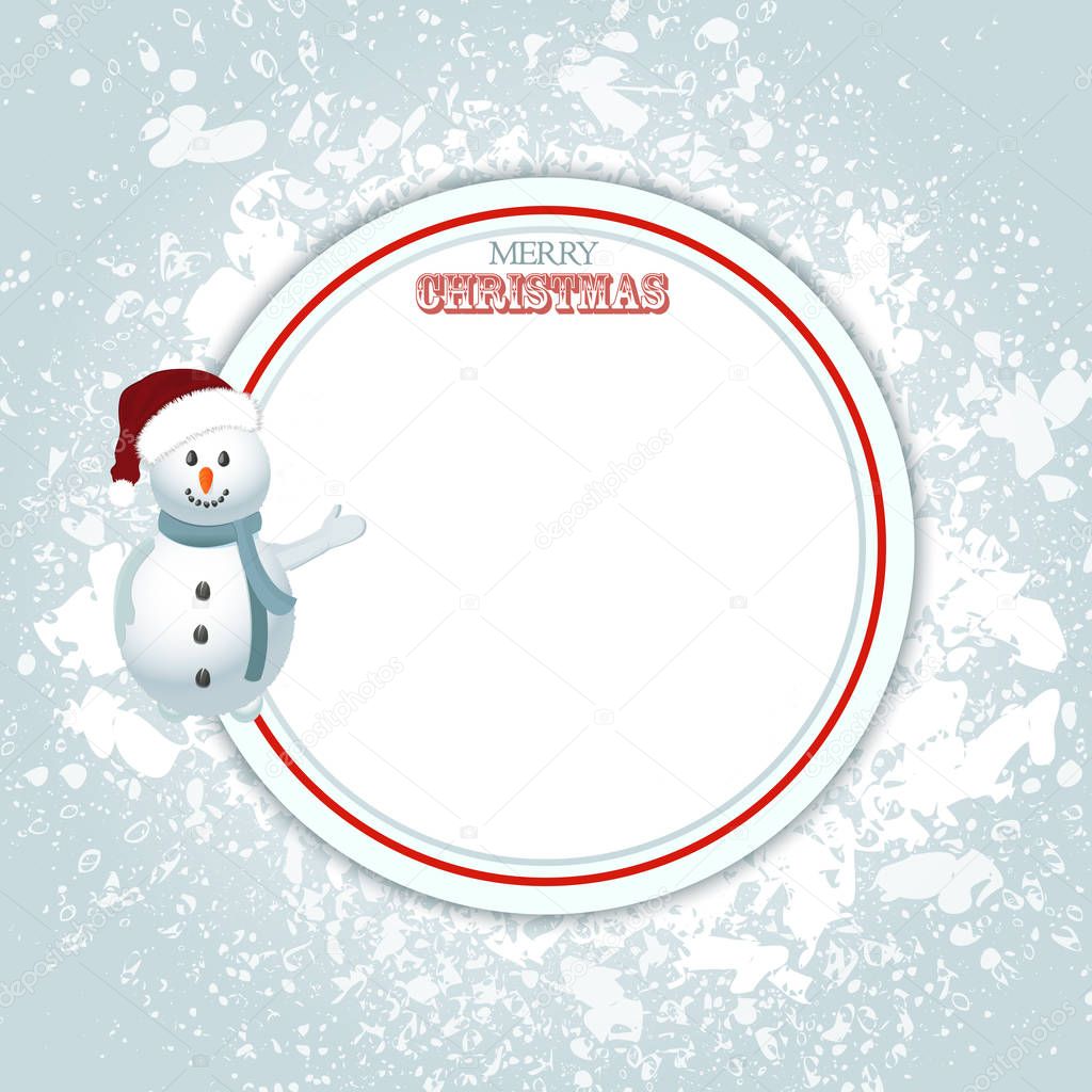 Christmas border copy space and snowman