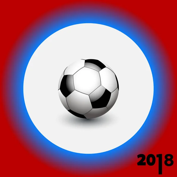 Fotbal fotbal na bílém pozadí modré a červené 2018 — Stockový vektor