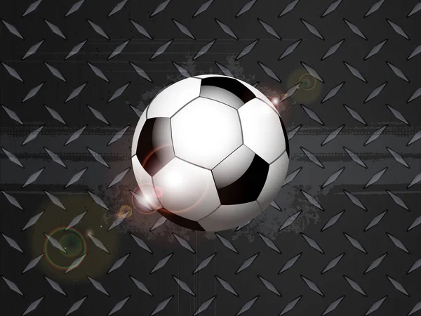 Voetbal voetbal grunge op zwarte metalen plaat — Stockvector