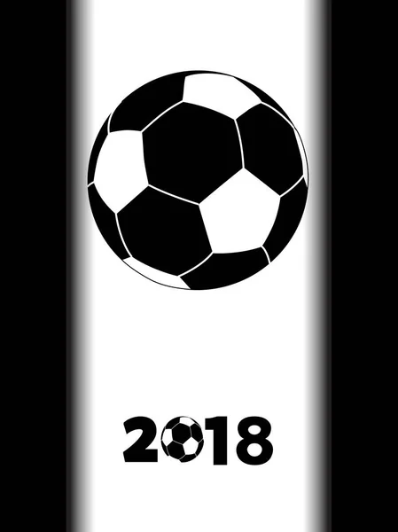白いパネルに Soccerr サッカー 2018 ブラック シルエット — ストックベクタ