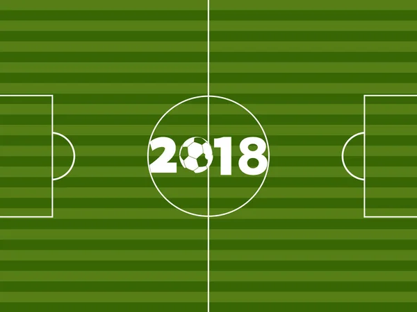 Fußballplatz und 2018 mit Ball — Stockvektor