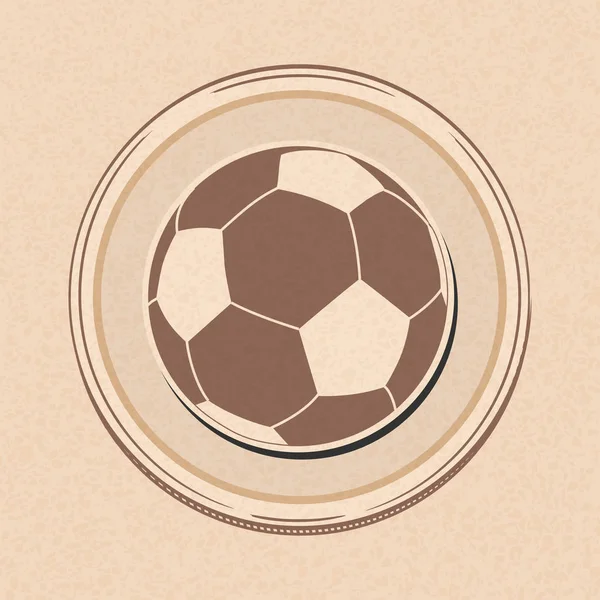 Football style de dessin de ballon de football sur papier brun — Image vectorielle