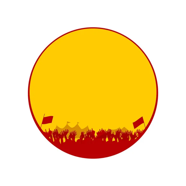 黄色和红色 Solohuette 节日边界 — 图库矢量图片