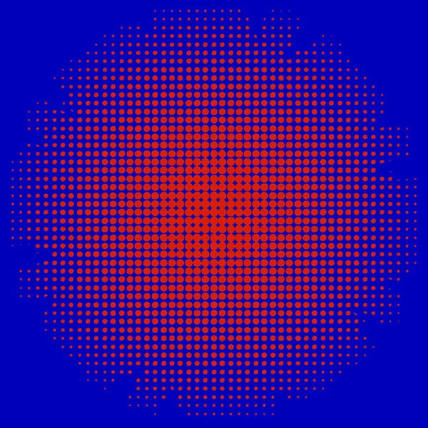 Red dots on blue abstract background