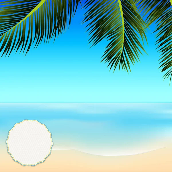 Літня тропічна сцена з місцем для копіювання в кутку — стоковий вектор