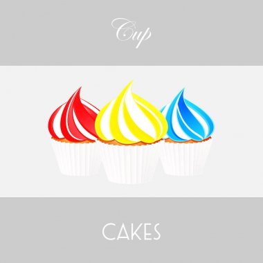 cupcake trio arka plan ve dekoratif metin