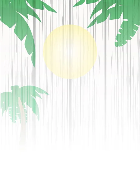 Bois d'ombrage blanc d'été avec scène de plage — Image vectorielle