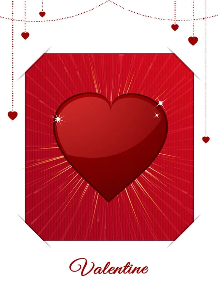 Tarjeta San Valentín blanca y roja — Vector de stock