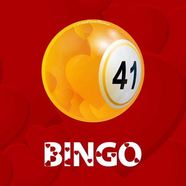 Boules de bingo Valentine avec des cœurs et du texte — Image vectorielle