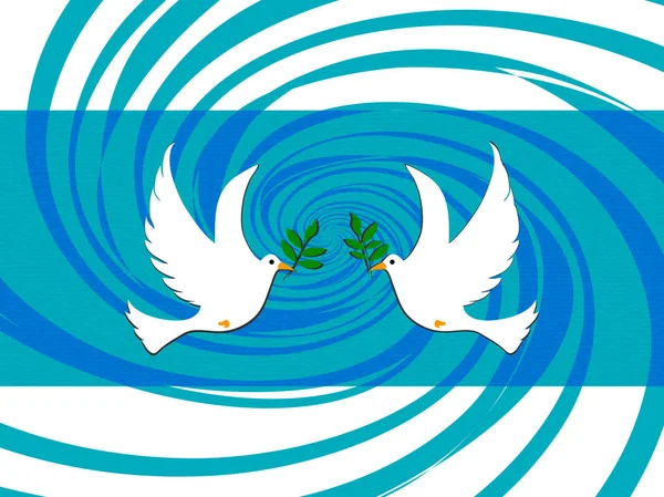 Húsvéti béke galambok elvont örvény háttér — Stock Vector