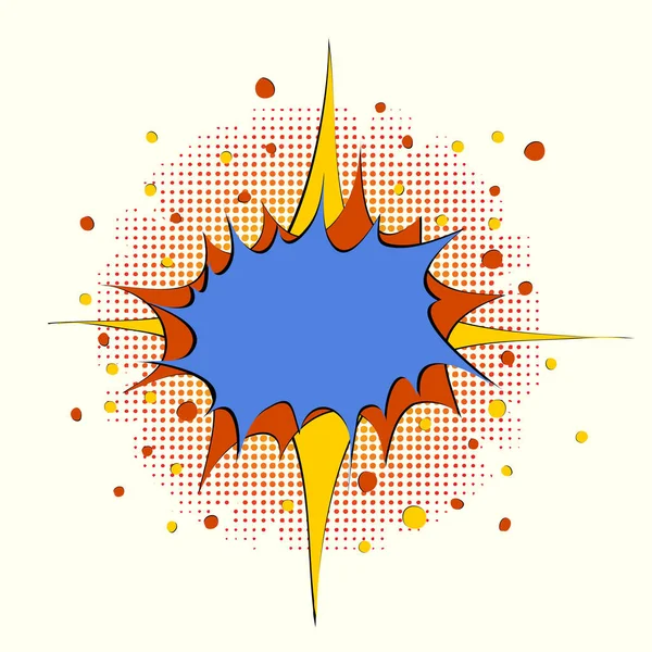 Hand Drawn Cartoons Style Star Burst Explosion Copy Space Red — Stock Vector