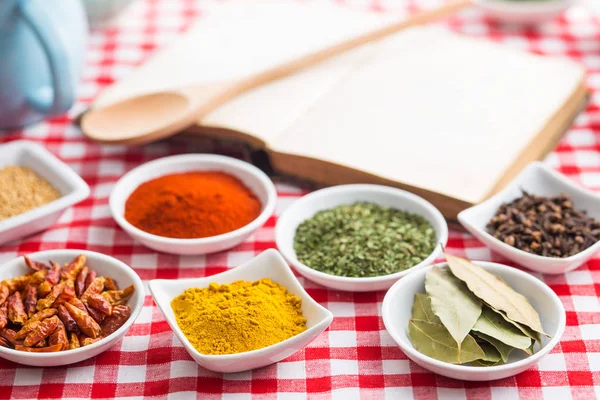 Various dried herbs and spices. — Stock Photo, Image