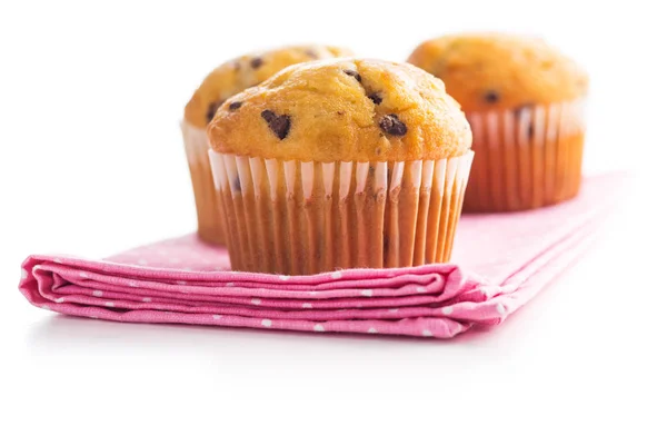 Die leckeren Muffins mit Schokolade. — Stockfoto