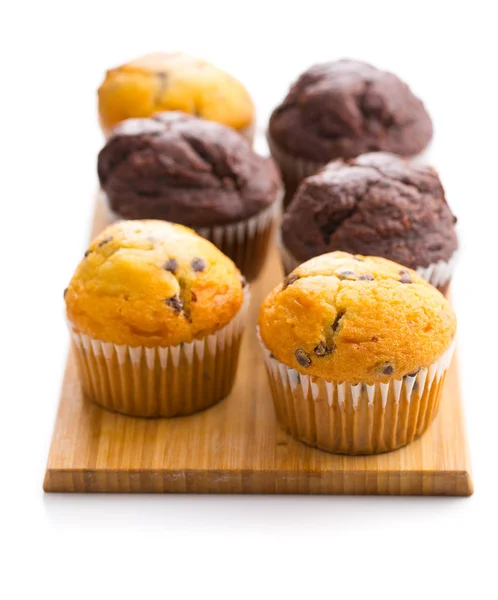 The tasty muffins with chocolate. — Stock Photo, Image