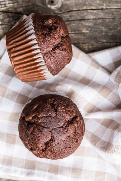 Les délicieux muffins au chocolat . — Photo