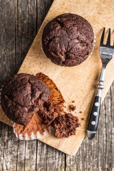 Välsmakande choklad muffins. — Stockfoto