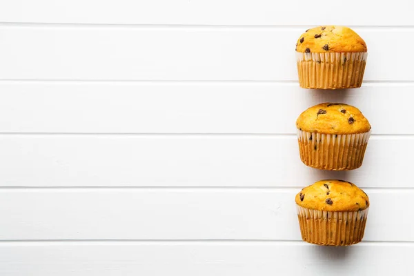 Die leckeren Muffins mit Schokolade. — Stockfoto