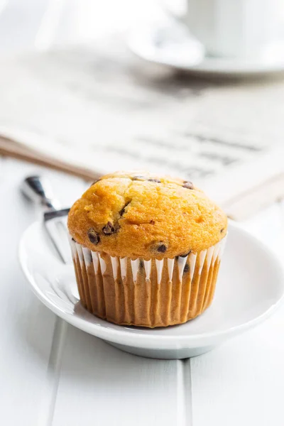 Den läckra muffin med choklad. — Stockfoto