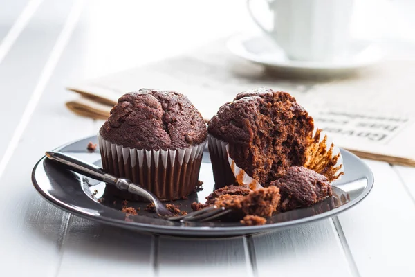 Les délicieux muffins au chocolat . — Photo