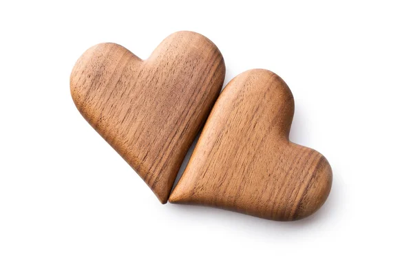 Dos corazones de madera . — Foto de Stock