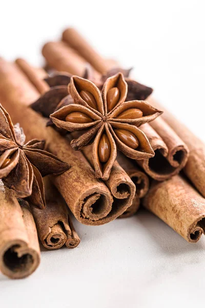 Cinnamon sticks and anise stars. Stock Image