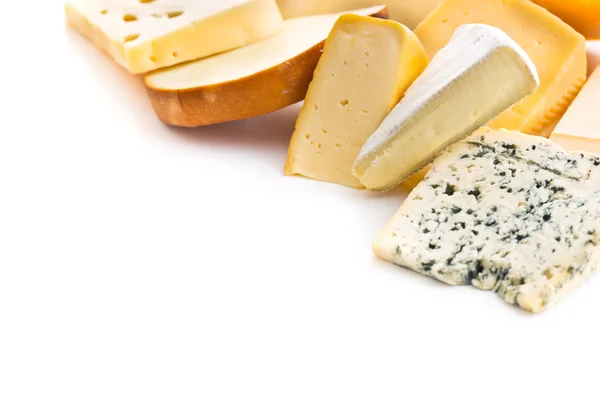 Different kinds of cheeses. — Stock Photo, Image