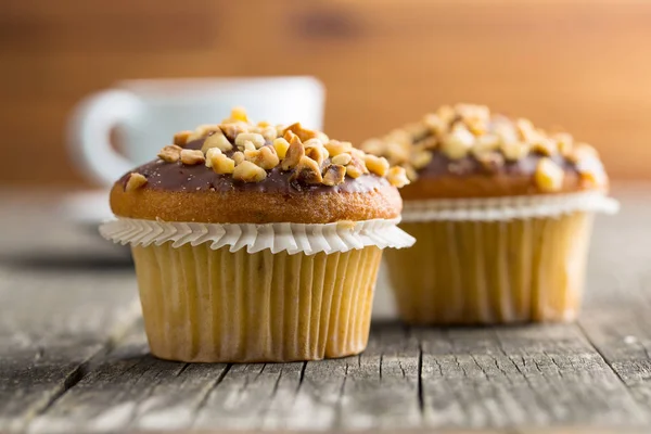 Sweet hazelnut muffins. — Stock Photo, Image