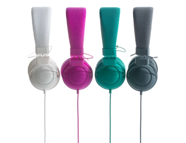 Kopfhörer in verschiedenen Farben. — Stockfoto